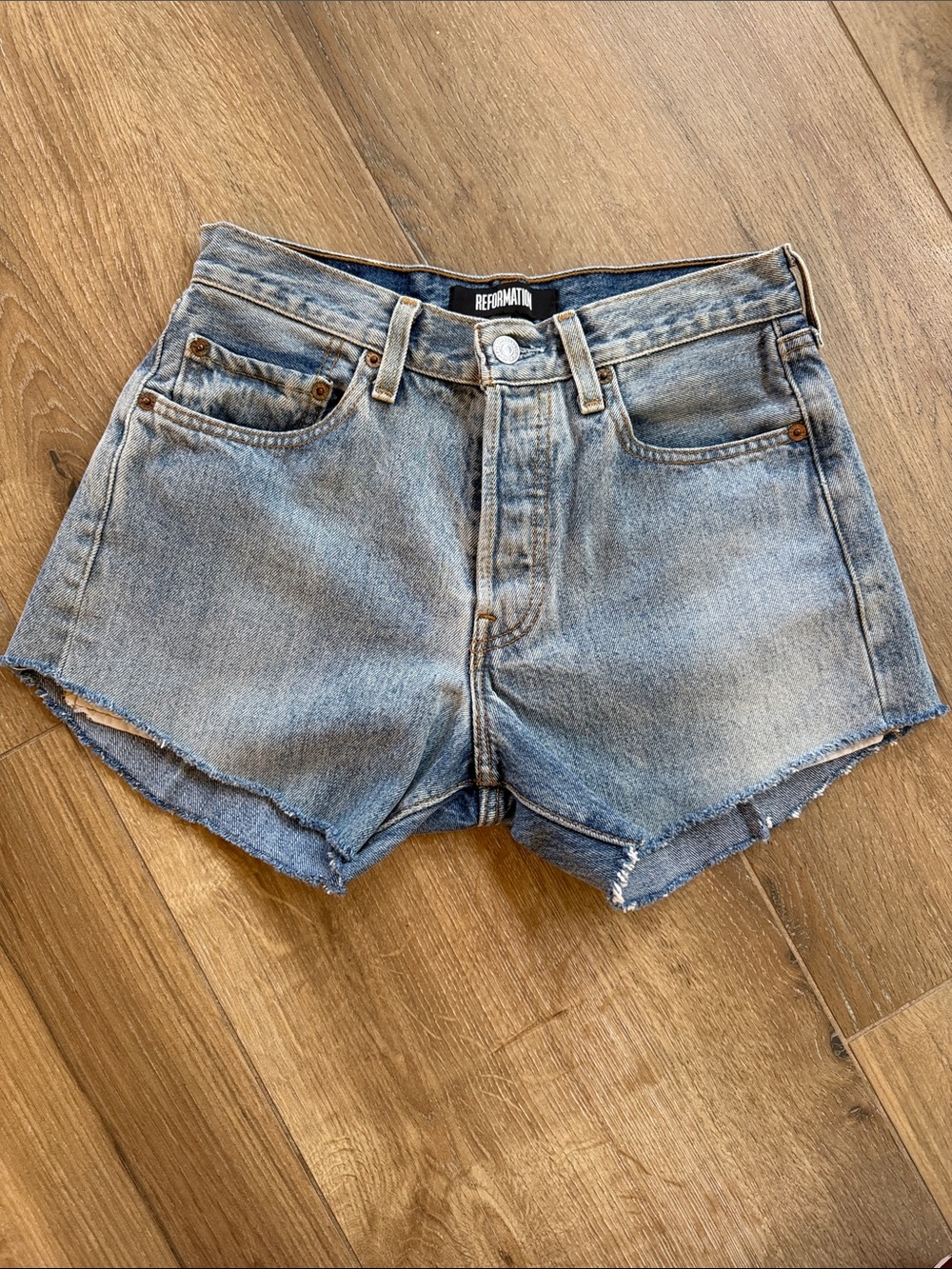 Reformation Repurposed Levi’s Denim Shorts